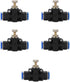 Air Push Quick Fittings, 5 Pcs Pneumatic Connectors Push to Connect Fittings Kit, 1/4" 6mm Od Quick Release Connectors Hand Valves...