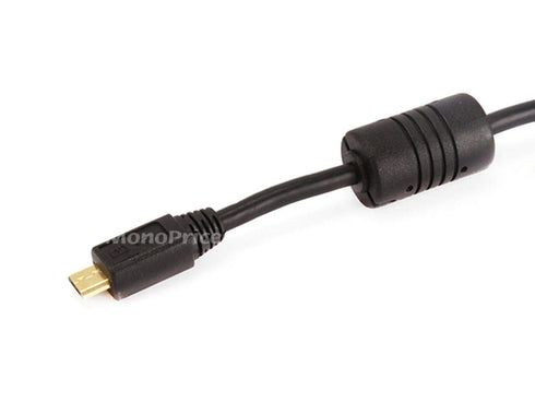 Monoprice 6-Feet USB 2.0 A Male to Micro 5pin Male 28/24AWG Cable with Ferrite Core (Gold Plated) (105458),Black...