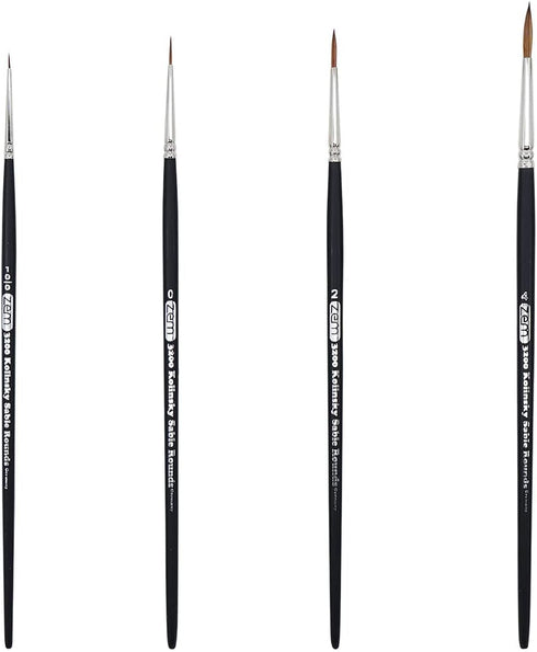 ZEM Brush Kolinsky Pure Sable Artist Brush Set Detail Sizes 10/0,0,2,4...