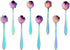 8 Pieces Rainbow Flower Spoon Coffee Teaspoon Set, Stainless Steel Stirring Spoon Tea Spoon Sugar Spoon, 8 Different Patterns...