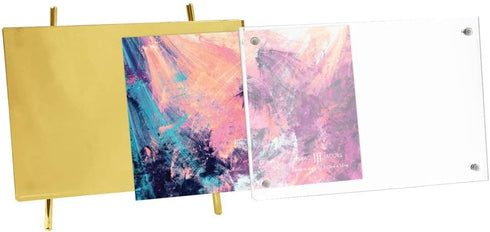 Isaac Jacobs 4x6 Gold Magnetic Acrylic Metal Easel Frame (4x6 Horizontal) (Gold)...