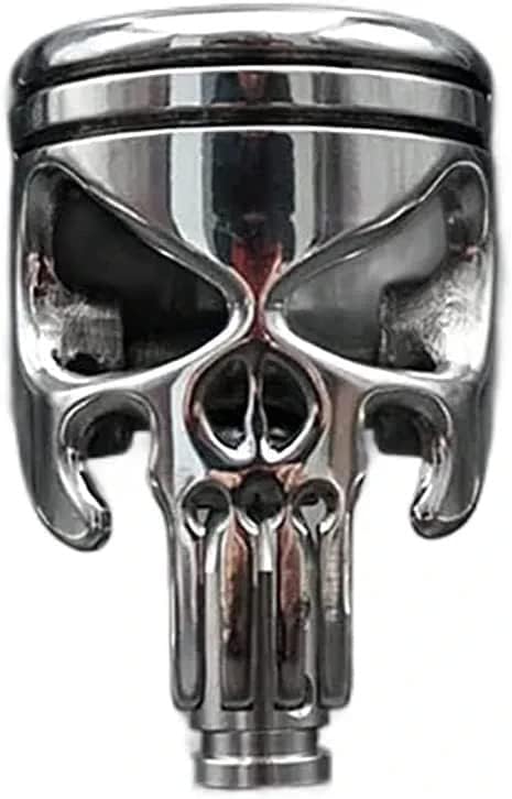 Shift Knob Made from Motorcycle Piston, JDM Stainless Steel Skull Shape Shifter Stick Knob Car Shift Head Shifting Lever Handle Fit Most Automatic...
