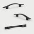 KNOBWELL 6 Pack 3 inch Black Cabinet Handles, Wave Style Black Handles for Cabinet and Cupboard, Dresser Drawer Pulls Matte Black, 3 inch Hole Cen...