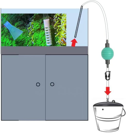 Petzlifeworld Fish Tank Cleaner and Aquarium Water Changer Siphon with a Thinner Water Tubing. Perfect for Cleaning Small Fish Tanks, Gravel Vacuu...