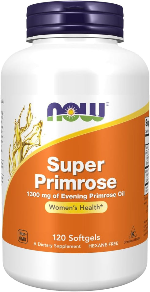 NOW Supplements, Super Primrose 1300 mg with Naturally Occurring GLA (Gamma-Linolenic Acid), 120 Softgels...