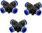 Pneumatic Air Pipe Joints, 10 Pcs Pneumatic Fittings Quick Coupling PU Trachea Coupling Cross Four-Way Coupling, Plastic Push Pipe Fitting Assortm...