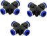 Pneumatic Air Pipe Joints, 10 Pcs Pneumatic Fittings Quick Coupling PU Trachea Coupling Cross Four-Way Coupling, Plastic Push Pipe Fitting Assortm...