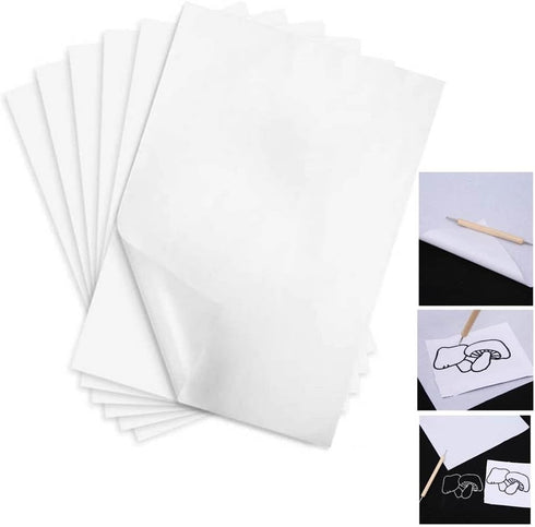 Yesallwas 50 Sheets White Carbon Transfer Paper Tracing Copy Paper, Idea for Wood/Paper/Canvas and Other Art Surfaces Tracing Copy(A4/8.3 x 11.5 I...