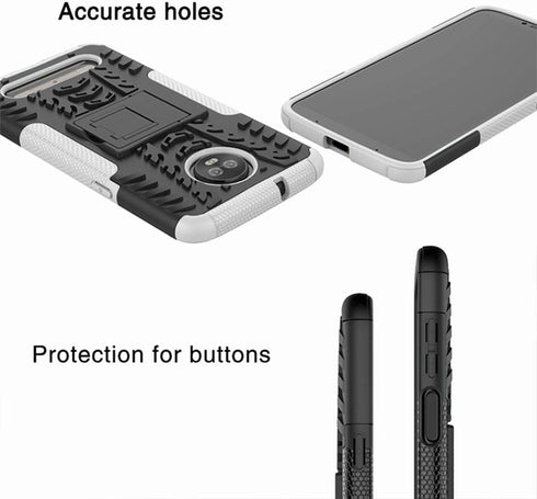 Yiakeng for Moto Z3 Case, Moto Z3 Play Case, Dual Layer Shockproof Slim Protective with Kickstand Hard Phone Case Cover for Motorola Moto Z3 (Red)...