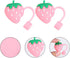 Pink Cute Strawberries Cartoon Straw Silicone Straw Plug, Straws Decorative Cap Staw Tips Bottle Accessories?Drinking Straw Dispensers?Kitchen Ute...