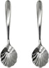 2Pcs Shell Shape Stir Spoons 18/10(304) Stainless Steel Sugar Spoon Vintage 4.96inch Teaspoons for Coffee, Afternoon tea, Dessert, Espresso, Cappu...