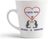 Personalized Custom Text I Love You Two Penguins Ceramic Latte Mug 12 Oz...