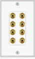 Banana Binding Post Two-Piece Coupler Inset Wall Plate for 4 Speakers Standard Single Gang White...