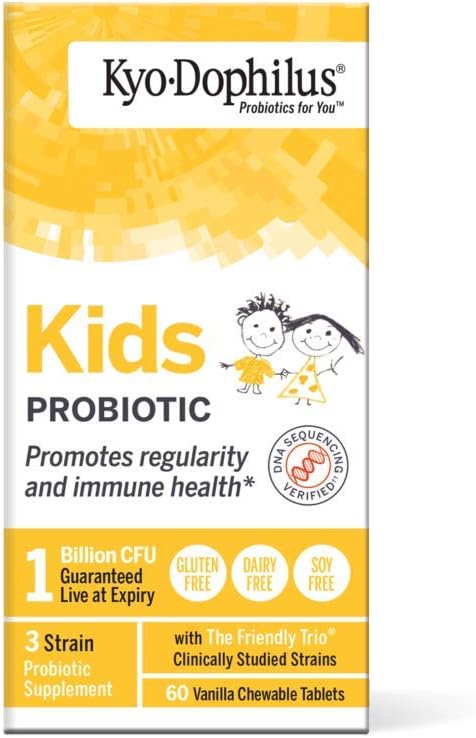 Kyo-Dophilius Kids Probiotic, Promotes Regularity and Immune Health*, 60 tablets (Packaging may vary)...