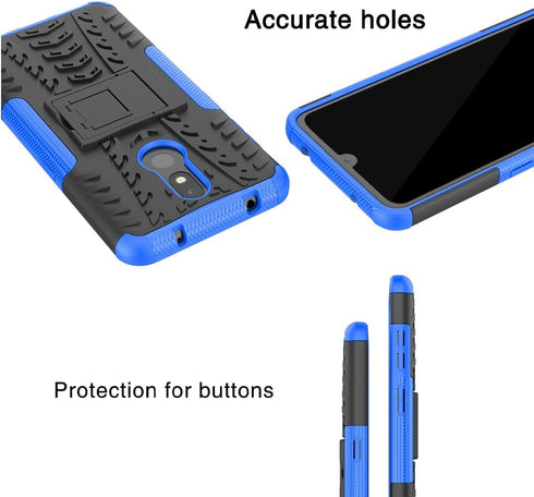 Asuwish Phone Case for Nokia 3V 3.2 with Tempered Glass Screen Protector and Slim Stand Hybrid Heavy Duty Rugged Protective Cell Cover Nokia3.2 3 ...