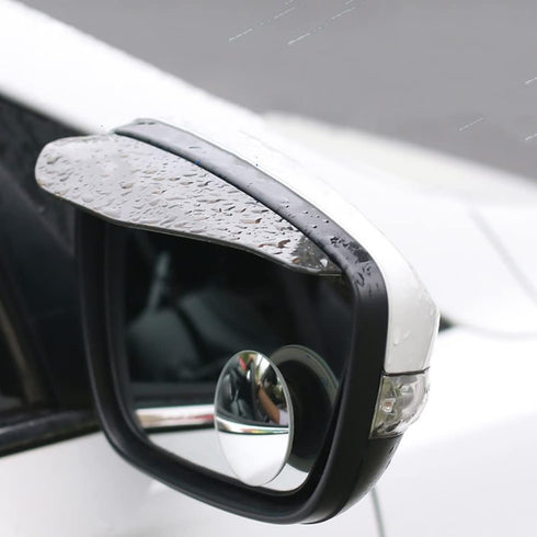 Universal Car Side Mirror Rain Guard 2 PCS Black Car Rear View Mirror Rain Covers ,Blind Spot Car Mirror 2 PCS White Round Adjustable Blind Spot M...
