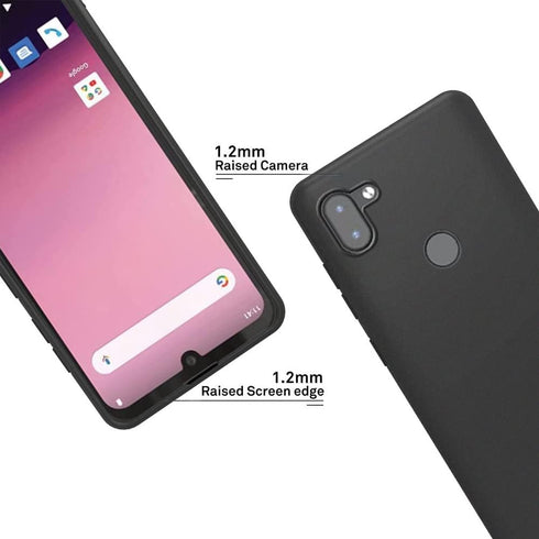 for Orbic Q10 /Orbic Fun case with Tempered Glass Screen Protector Slim Full-Body Silicone Bumpers Anti-Scratch Shockproof Protective Phone Case C...