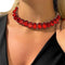 YERTTER Elegant Full Clorful Rhinestone Chunky Chain Luxury Rhinestone Collar Statement Clavicle Choker Necklace Adjustable for Party Music Bar Wo...