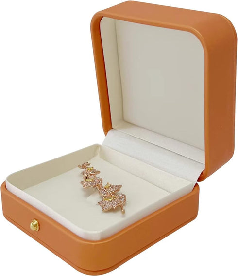 Luxurious Premium Grade Organge PU Leather Jewelry Case for Brooch Pin Badge...