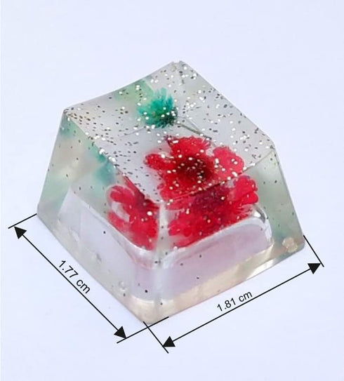 Custom Resin Artisan Escape Keycaps (OEM, R4) for Cherry MX Gaming Mechanical Keyboards, Transparent Flower Cool Esc Key Caps (Flower)...