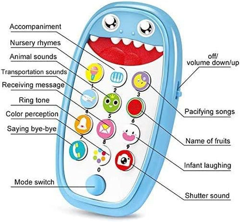 Baby Musical Toys,Baby Shark Phone Toys with Light and Sound, Teething Phone Toy for Babies - Play and Learn for Children and Toddlers...