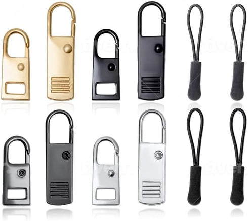 Zipper Pull Replacement I 12 PACK Detachable Zipper Pulls I Zipper Replacement Slider I Zipper Repair Kit I Replacement Zipper Pull I Zipper Repla...