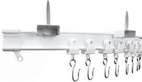 NeatiEase Ceiling Curtain Track, Curved Curtain Rail, Flexible Curved Ceiling Track for Curtains, Room Divider, RV Curtain, Shower Curtain, Hospit...