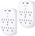 2 Pack Surge Protector Outlet, Multi Plug Outlet Adapter with 6 Wall Outlets 2 USB Wall Charger (1 USB C Port), Wall Outlet Extender, Multiple Out...