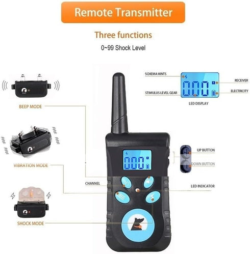 Dog Training Collar with Remote for Small Medium Large Dogs Rechargeable Waterproof Shock Collar with Beep (1-8) Safe Shock(1-99)...
