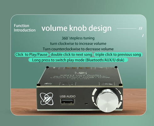 C160H TDA7498E Bluetooth 5.0 Digital Power Amplifier Board 12-36V AUX 2 x 160W Speaker Stereo Audio AMP Module Home Music Input DC12-36V...