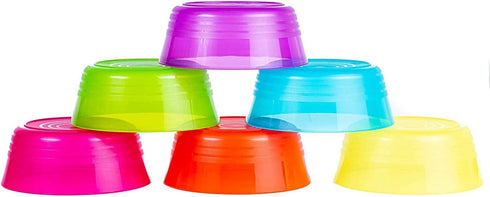 Kids Plastic Dinnerware Set of 12 Multi Color Bowls - Reusable, BPA-Free, Dishwasher Safe and Microwaveable...