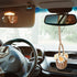 Car Hanging Ornament Cute Crochet Plant Rear view Mirror Pendant Decoration Handmade Knitted Mirror Hanging Car Interior Accessories Gardening Han...