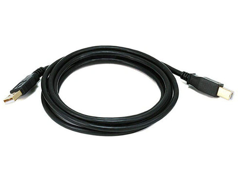 Monoprice USB-A Male to USB-B Male 2.0 Cable - 28/24AWG, Shielded, Gold Plated, 6 Feet, Black...