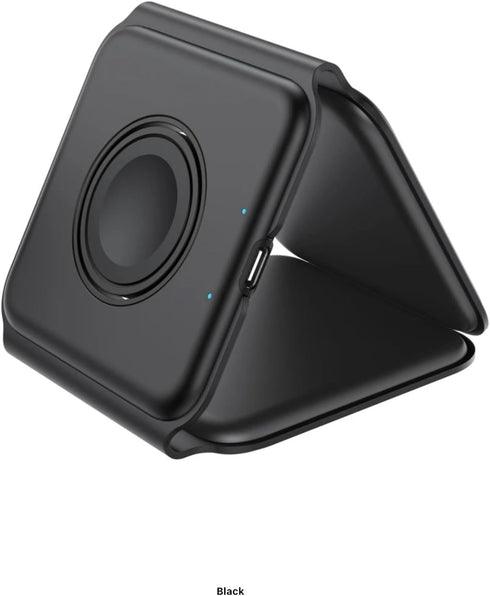 Magnetic Wireless Charging Station 3-in-1, Foldable, Magnetic Fast Charger for iPhone 15/14/13/12 Pro Max, Smart Watch and Earbuds(Black)...