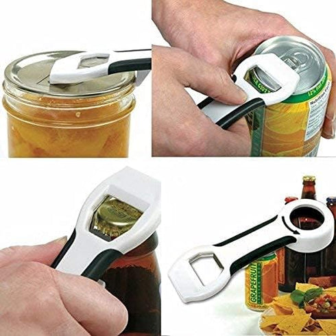 4-in-1 Grip Bottle Opener - Easily Opens Twist Caps, Bottle Caps, Canning Lids and Can Tabs! (1)...