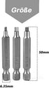 Fixinus 6 Pieces Square Screwdriver Bits, 1/4 inch Hex Shank S2 Steel Square SQ1 SQ2 SQ3 Drill Bits Magnetic Screwdriver Bit Set, 50mm Length...