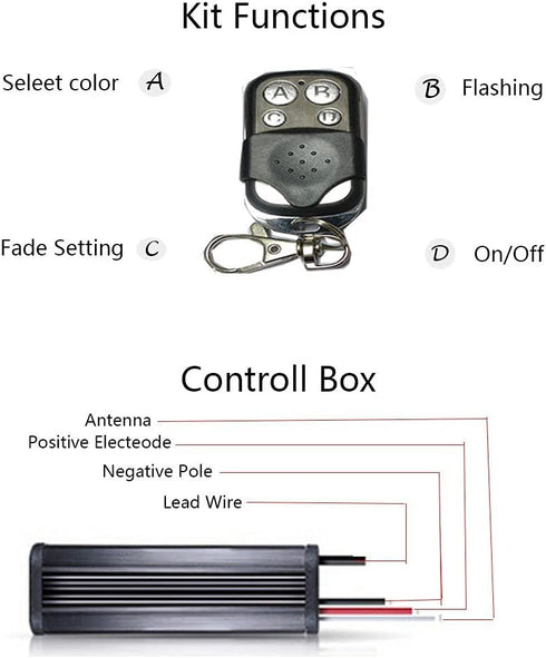 15 Kinds of Color 4 Key LED RGB Controller for Motorcycle Neon Strip Light Bar...