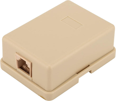 Phone Jack Surface Mount Single Port Telephone Jack Box 4 Screw Terminals to 1 RJ11 6P4C Female 2pack Ivory...