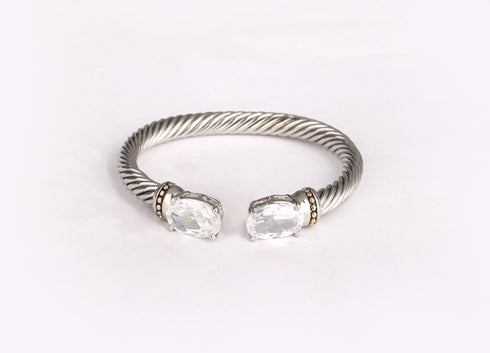 UNY Stainless Steel Cuff Bangles Crystal Mosaic Bracelet Bangle for Women Fashion Jewelry BR75854...