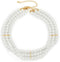 Pearl Choker Necklace Layered Pearl Strand Necklace Costume Accessories Toggle Clasp Necklace for Women (Gold)...