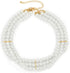 Pearl Choker Necklace Layered Pearl Strand Necklace Costume Accessories Toggle Clasp Necklace for Women (Gold)...