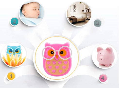 2 PCS Owl LED Plug in Night Light for Kids- Wall Lamp Take Good Care Children Sleep Light Sensor Auto Controlled Nightlights for Baby Nursing (Blu...