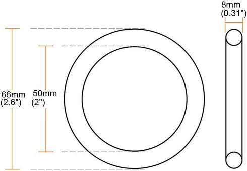 uxcell Multi-Purpose Metal O Ring Buckle Welded 66mm x 50mm x 8mm for Hardware Bag Ring Hand DIY Accessory...