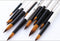 Round Watercolor Detail Paint Brushes Nylon Hair 12pcs for Watercolors,Acrylics,Inks,Gouache,Oil and Tempera(12pcs Pearl White Short Wooden Paint ...