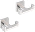 GERZWY Brushed Stainless Steel Coat/Robe Clothes Hook for Bath Kitchen Modern Hotel Style, Bathroom Double Towel Hook Wall Mounted 2 Pack...