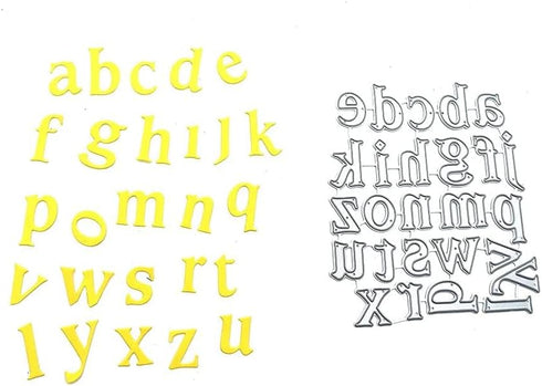 Metal Capital 26 Alphabet Cutting Dies, Lowercase 26 Letters Alphabet Die Cuts for Card Making Stencil Embossing Tool Scrapbooking DIY Etched Craf...