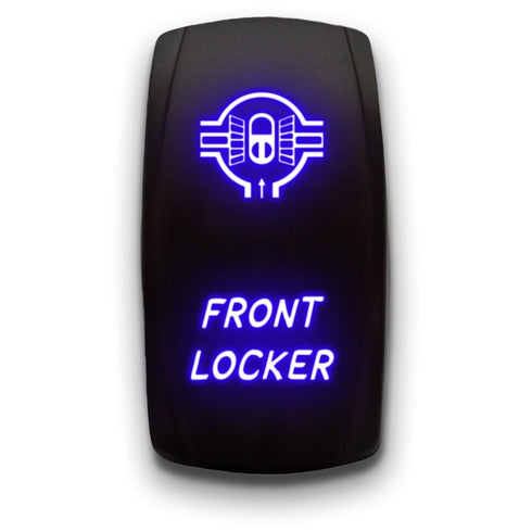 Front Locker - Blue - Laser Etched 5-Pin Double Pole Single Throw Front Locker Maintained ON-Off DPST Toggle Switch 20A 12V...