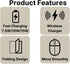 Multi Functional Wireless Charging Desk Mouse Pad, Leather Surface, Slim Folding Design, (USB Cable Included) (Gray)...