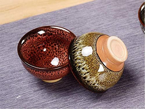 6pc Ceramic Kung Fu Tea Set, Japanese Tea Cup, Sake Cup, 2.1oz Capacity, 6 Colors...