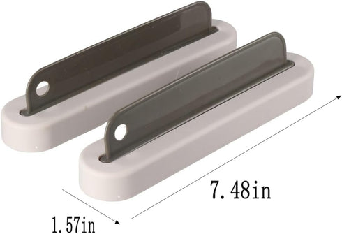 2 In1 Silicone Scraper, Multi-Function Glass Wiper Soap Cleaner Squeegee Mirror Bathroom Wall Cleaning Brush Removable(2pcs)...
